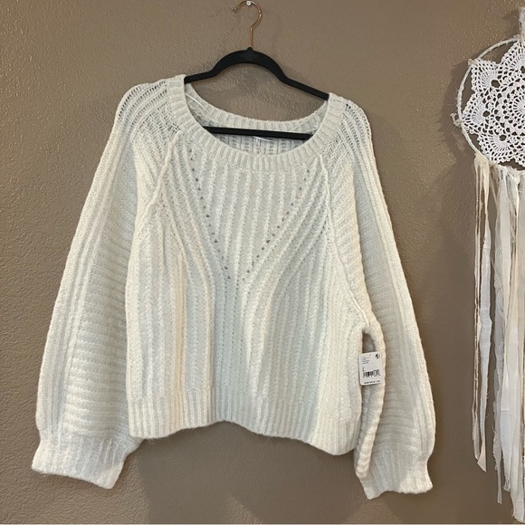NWT Free People Ivory Sweater - Picture 3 of 7